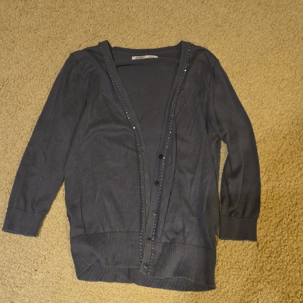 Old Navy Dark Gray Cardigan with Button Detail